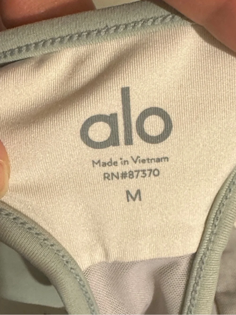 Alo Yoga Half Moon Bra in Sage Green size M